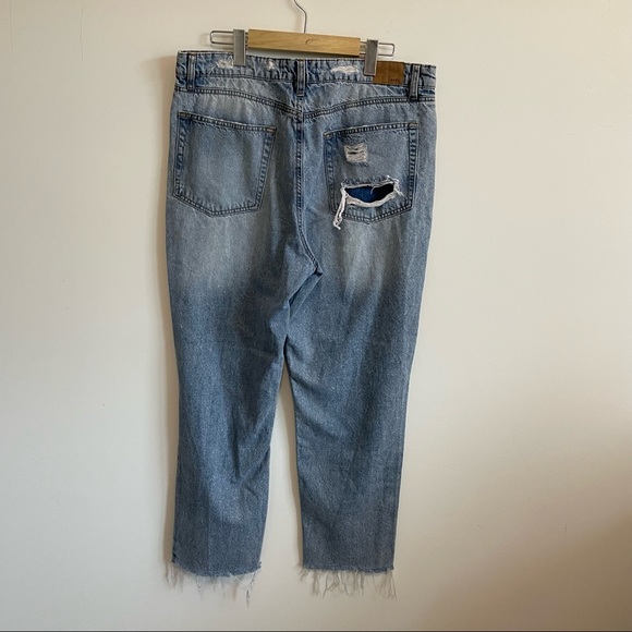 Areopostale Mom Jeans Distressed Frayed - US14 - Picture 10 of 12